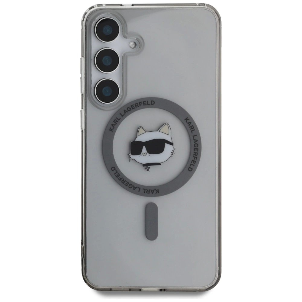 Karl Lagerfeld Button Choupette Head Printed Logo MagSafe Samsung Galaxy S25 Dėklas Juodas 2 Karl Lagerfeld Button Choupette Head Printed Logo MagSafe Samsung Galaxy S25 Dėklas Juodas 2