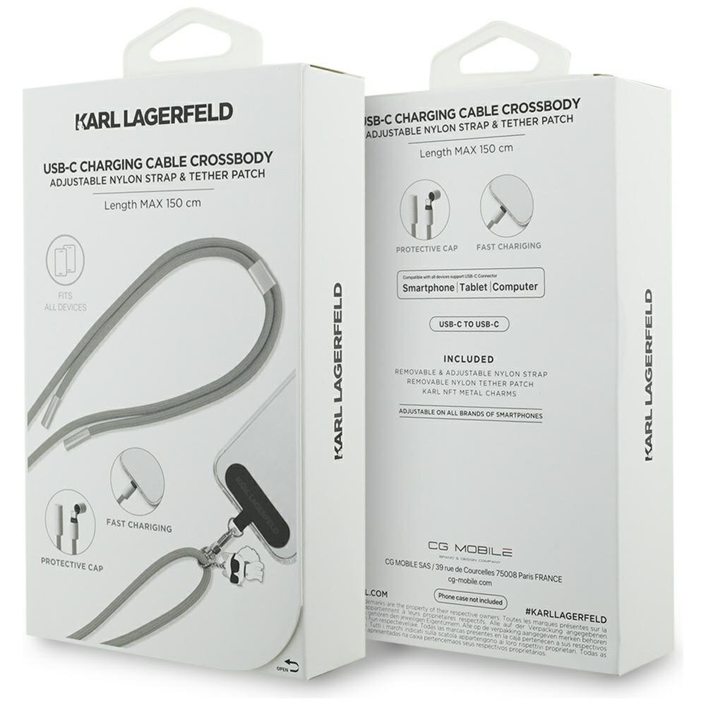 USB-C kabelis / pakabukas Karl Lagerfeld CBDY Choupette Charm – pilkas 3 USB-C kabelis / pakabukas Karl Lagerfeld CBDY Choupette Charm – pilkas 3