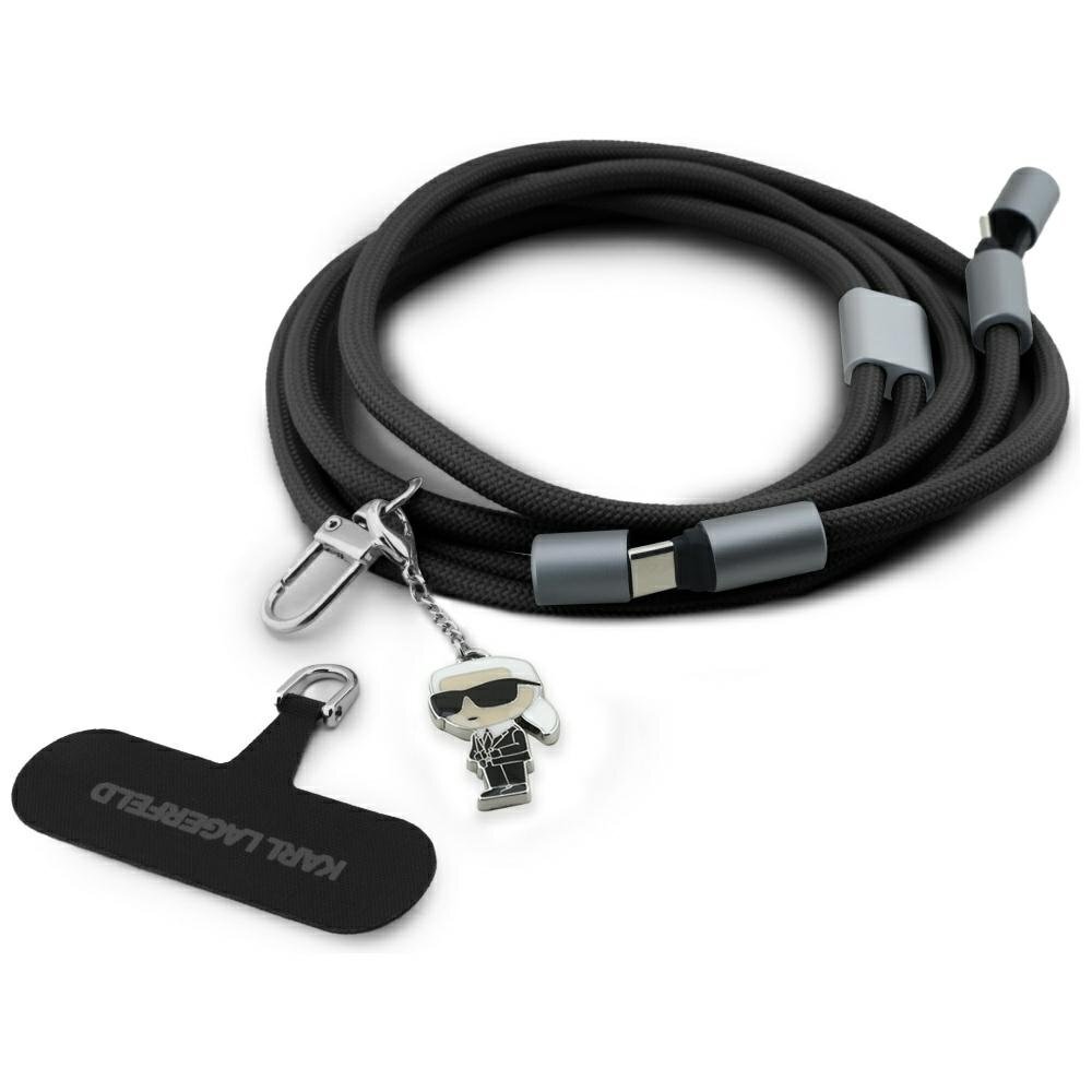 USB-C kabelis / pakabukas Karl Lagerfeld CBDY Ikonik Charm – juodas USB-C kabelis / pakabukas Karl Lagerfeld CBDY Ikonik Charm – juodas