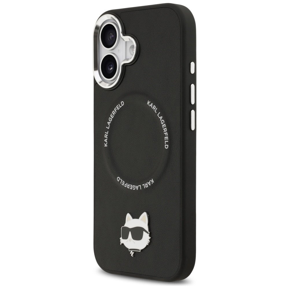 iPhone 17 Karl Lagerfeld Choupette Pin MagSafe dėklas – juodas 1