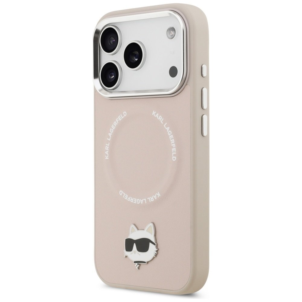 iPhone 17 Pro Max Karl Lagerfeld Choupette Pin MagSafe dėklas – rožinis 1