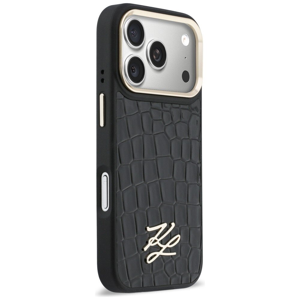 iPhone 17 Pro Max Karl Lagerfeld Croco KL Script Logo MagSafe dėklas – juodas 3 iPhone 17 Pro Max Karl Lagerfeld Croco KL Script Logo MagSafe dėklas – juodas 3