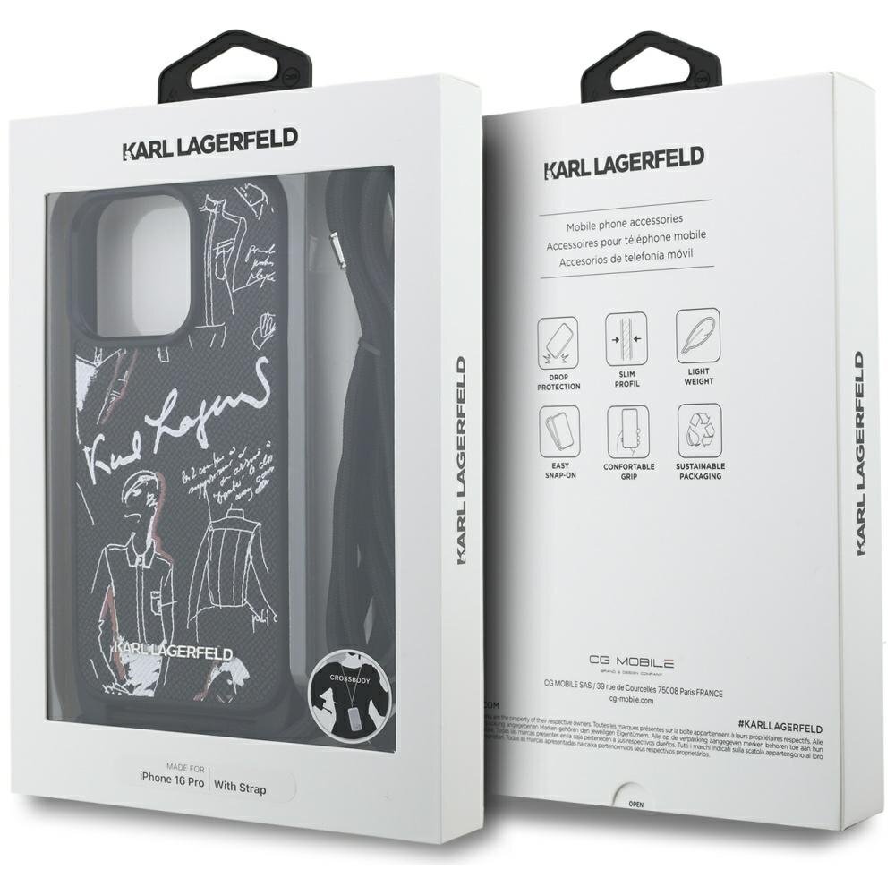 iPhone 16 Pro dėklas Karl Lagerfeld Crossbody Grained Pattern & Logo – juodas 6 iPhone 16 Pro dėklas Karl Lagerfeld Crossbody Grained Pattern & Logo – juodas 6