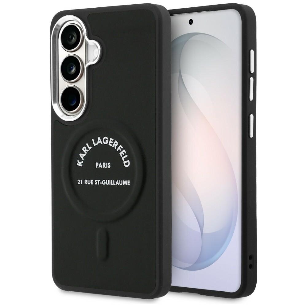 Samsung Galaxy S26 Karl Lagerfeld Embossed Ring RSG Logo MagSafe dėklas – juodas