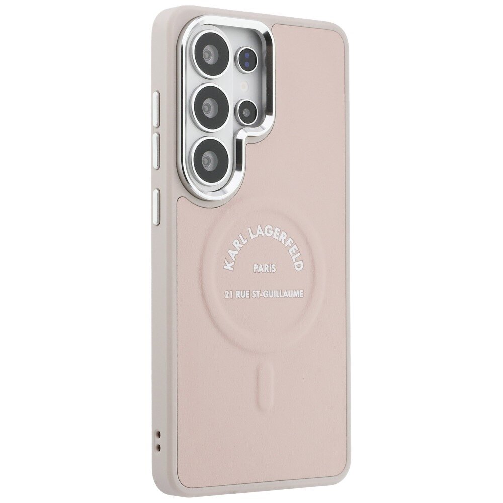 Samsung Galaxy S26 Ultra Karl Lagerfeld Embossed Ring RSG Logo MagSafe dėklas – rožinis 3
