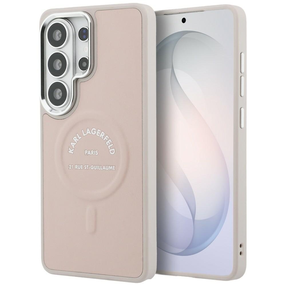 Samsung Galaxy S26 Ultra Karl Lagerfeld Embossed Ring RSG Logo MagSafe dėklas – rožinis Samsung Galaxy S26 Ultra Karl Lagerfeld Embossed Ring RSG Logo MagSafe dėklas – rožinis