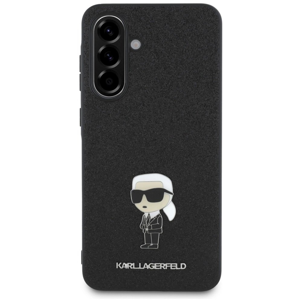 Karl Lagerfeld Fixed Glitter Ikonik Logo Metal Pin Dėklas skirtas Samsung Galaxy A56 - Juodas 1