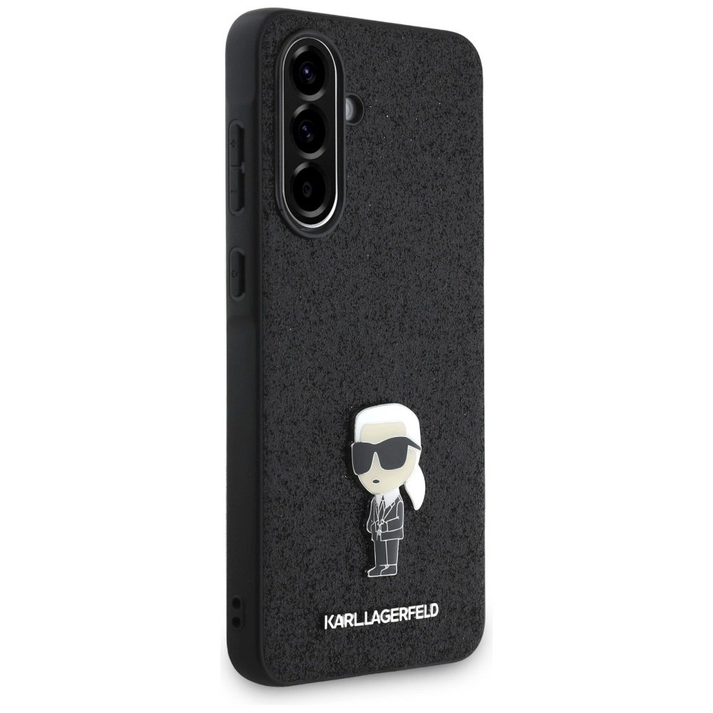 Karl Lagerfeld Fixed Glitter Ikonik Logo Metal Pin Dėklas skirtas Samsung Galaxy A56 - Juodas 2