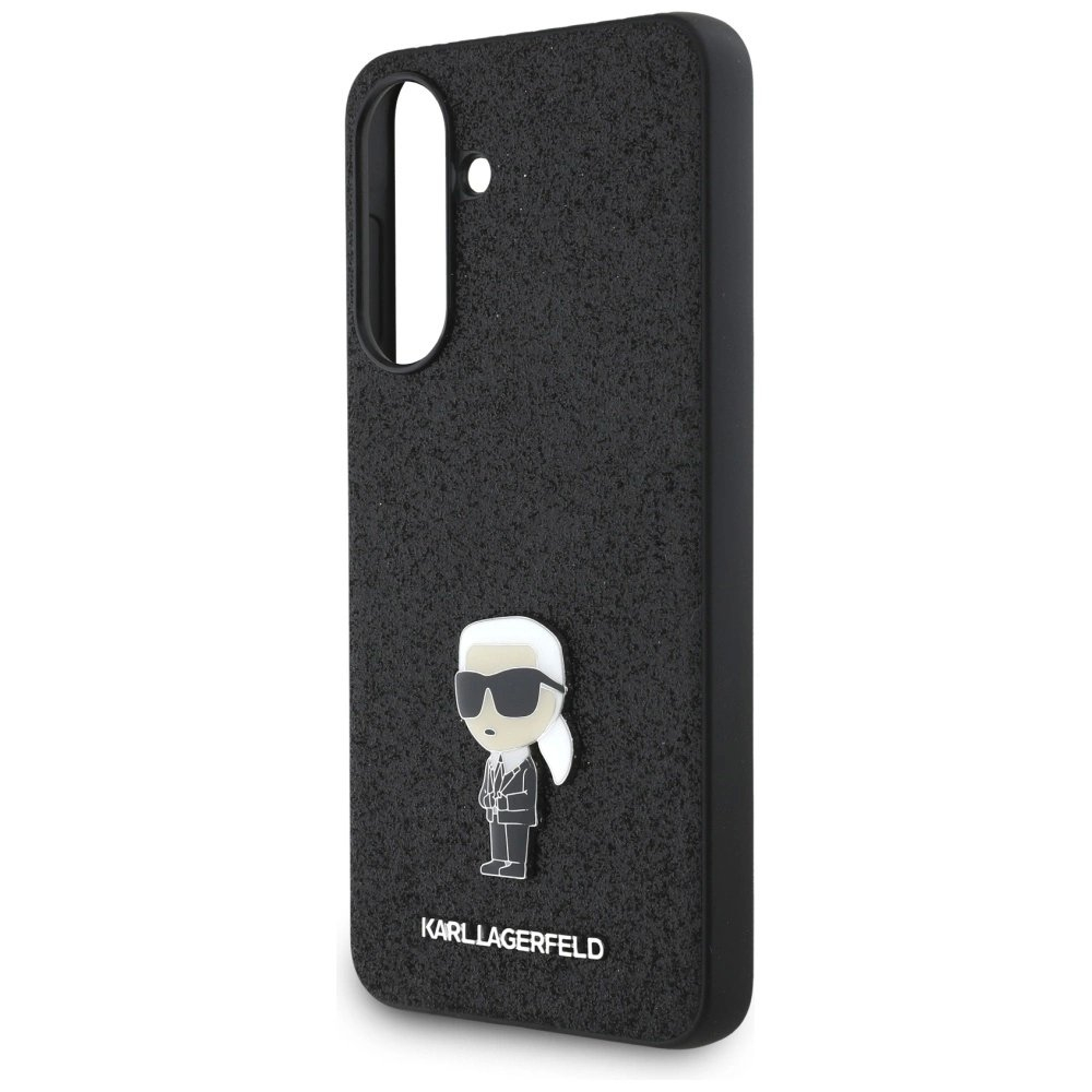 Karl Lagerfeld Fixed Glitter Ikonik Logo Metal Pin Dėklas skirtas Samsung Galaxy A56 - Juodas 4