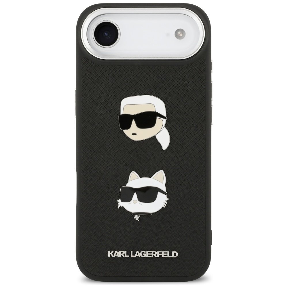 iPhone Air Karl Lagerfeld FW Grained Karl & Choupette Heads Pins & Logo dėklas – juodas 2 iPhone Air Karl Lagerfeld FW Grained Karl & Choupette Heads Pins & Logo dėklas – juodas 2