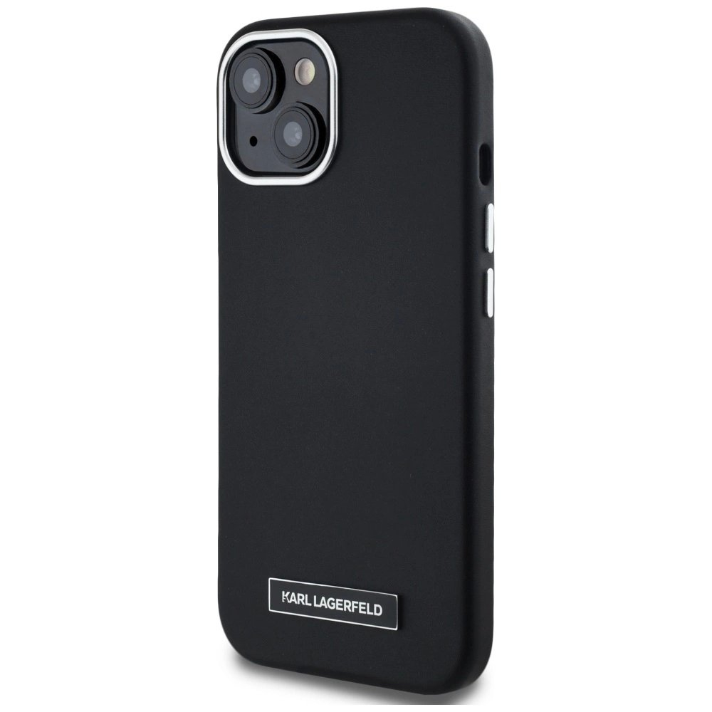 iPhone 15 Karl Lagerfeld FW Metal Plate MagSafe dėklas - juodas 1
