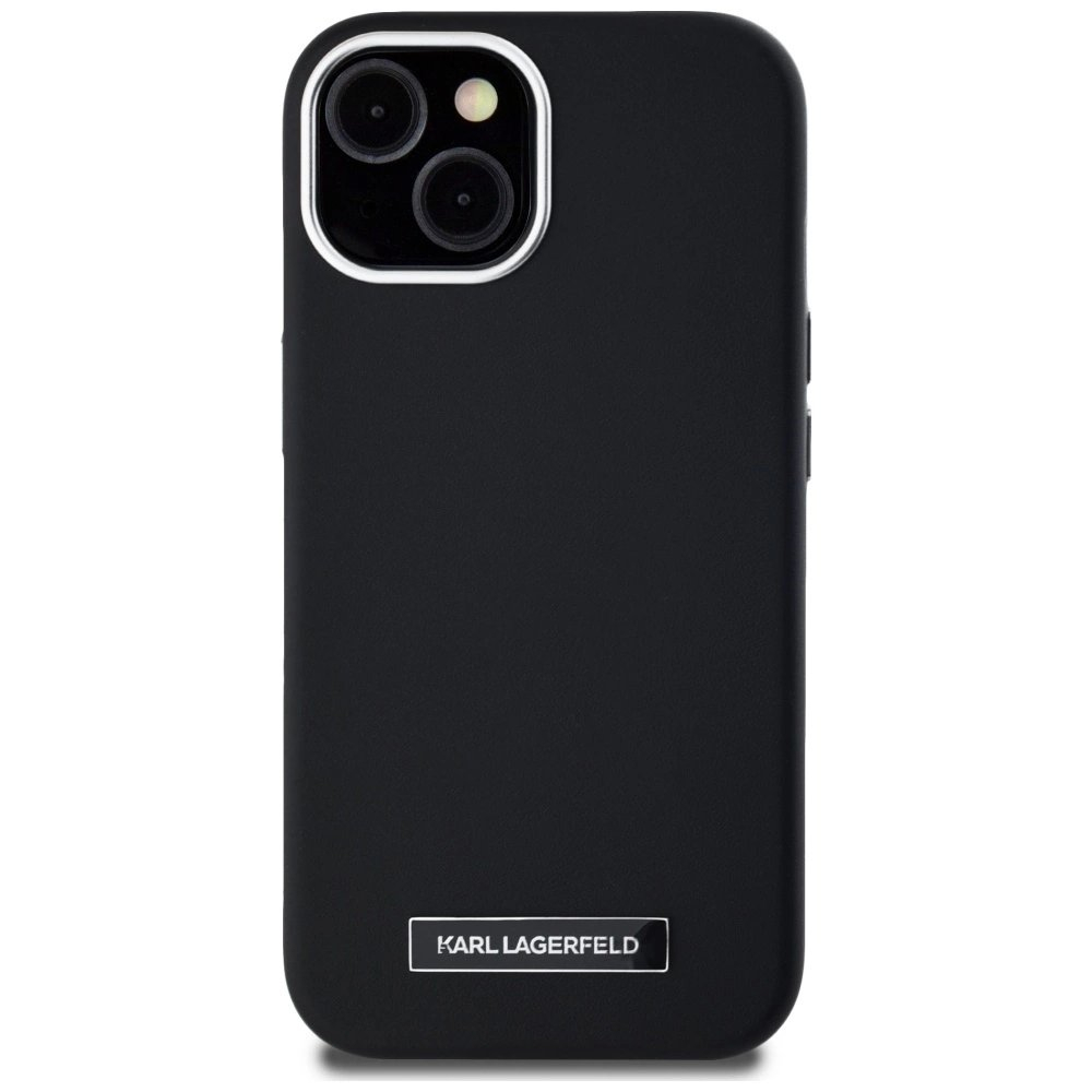 iPhone 15 Karl Lagerfeld FW Metal Plate MagSafe dėklas - juodas 2