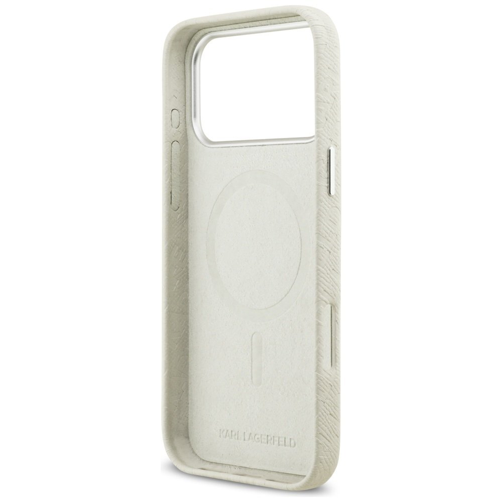 iPhone 17 Pro Max Karl Lagerfeld FW Stamped Karl MagSafe dėklas – smėlinis 6