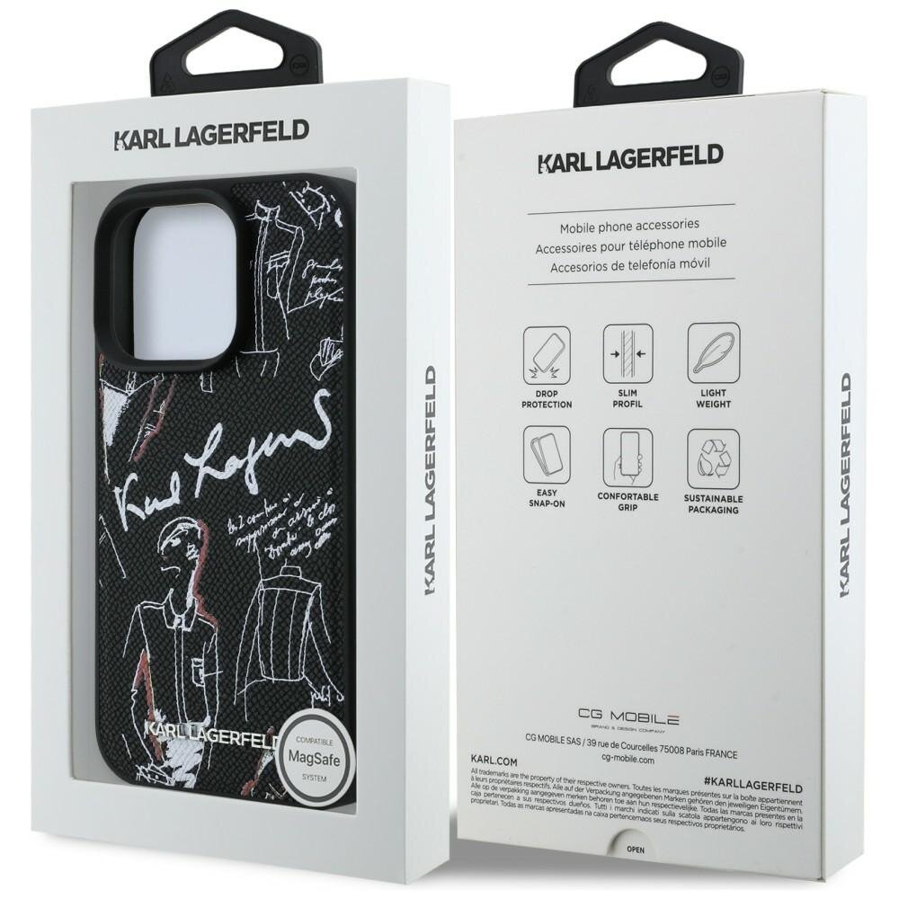 iPhone 16 Pro Karl Lagerfeld Grained Pattern & Logo MagSafe dėklas – juodas 7