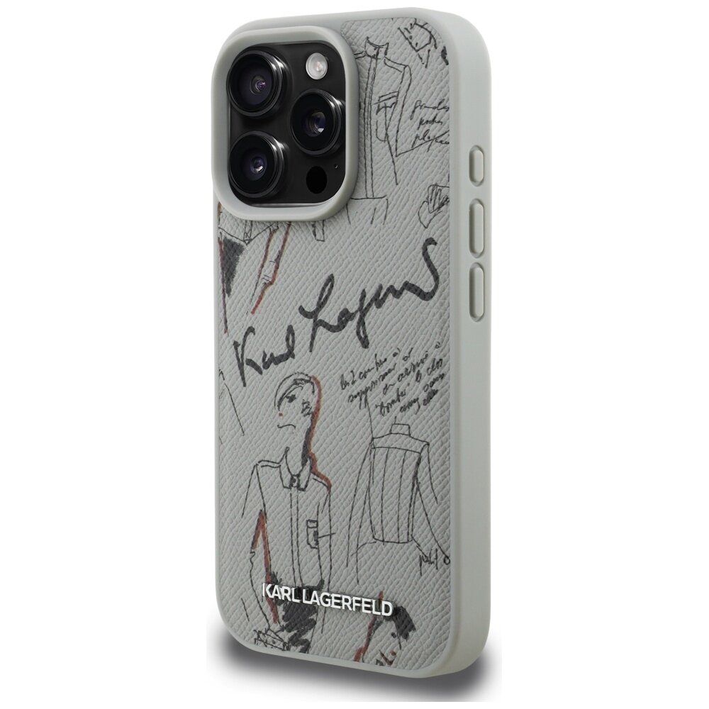 iPhone 16 Pro Karl Lagerfeld Grained Pattern & Logo MagSafe dėklas – pilkas 1 iPhone 16 Pro Karl Lagerfeld Grained Pattern & Logo MagSafe dėklas – pilkas 1