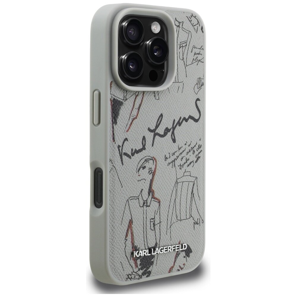 iPhone 16 Pro Karl Lagerfeld Grained Pattern & Logo MagSafe dėklas – pilkas 3 iPhone 16 Pro Karl Lagerfeld Grained Pattern & Logo MagSafe dėklas – pilkas 3