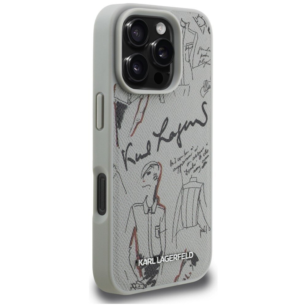 iPhone 16 Pro Max Karl Lagerfeld Grained Pattern & Logo MagSafe dėklas – pilkas 3 iPhone 16 Pro Max Karl Lagerfeld Grained Pattern & Logo MagSafe dėklas – pilkas 3
