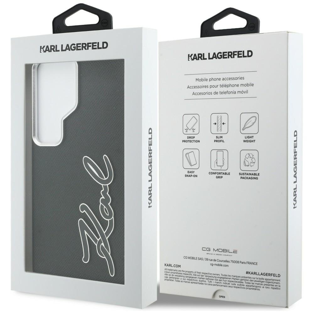 Samsung Galaxy S26 Ultra Karl Lagerfeld Grained Signature Metal Resin Logo dėklas – juodas 7 Samsung Galaxy S26 Ultra Karl Lagerfeld Grained Signature Metal Resin Logo dėklas – juodas 7