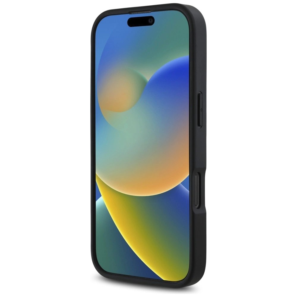 Karl Lagerfeld HC Grained PU Cardslot Metal Signature iPhone 16 Pro Max Dėklas - Juodas 4