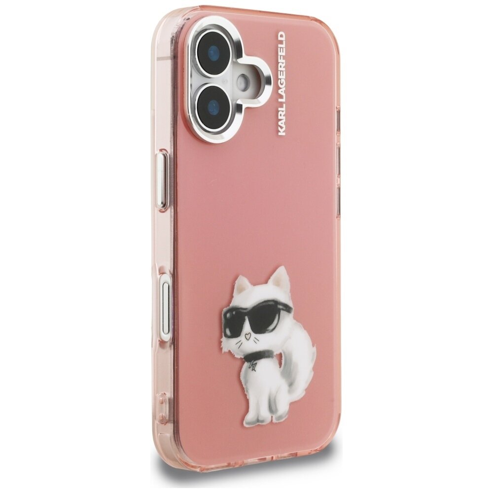 iPhone 16 Karl Lagerfeld IML Aquarelle Choupette & Logo dėklas – rožinis 3