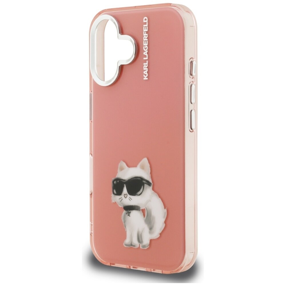 iPhone 16 Karl Lagerfeld IML Aquarelle Choupette & Logo dėklas – rožinis 5