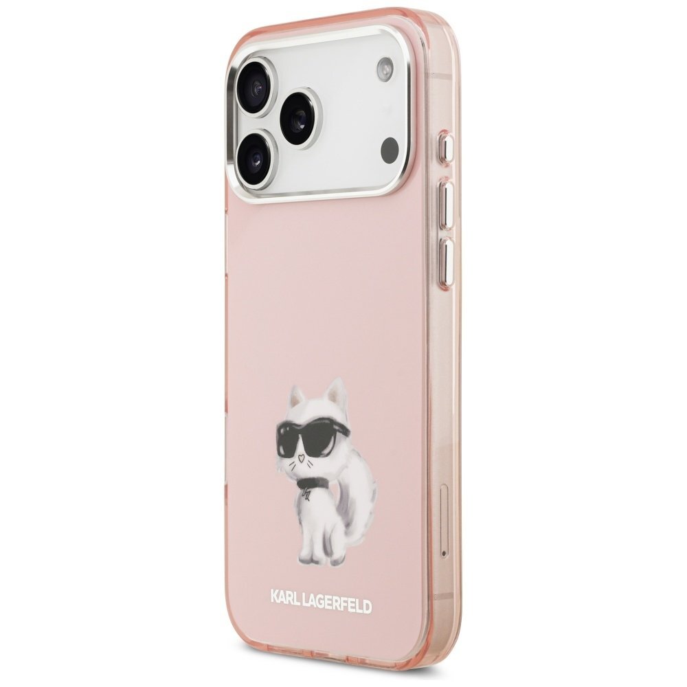 iPhone 17 Pro Max dėklas Karl Lagerfeld IML Aquarelle Choupette & Logo, MagSafe – rožinis 1