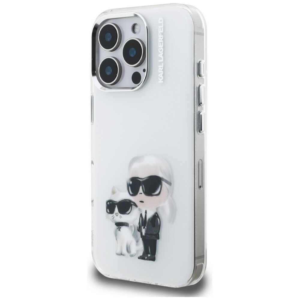 iPhone 16 Pro Max Karl Lagerfeld IML Aquarelle Karl & Choupette & Logo dėklas – baltas 1 iPhone 16 Pro Max Karl Lagerfeld IML Aquarelle Karl & Choupette & Logo dėklas – baltas 1