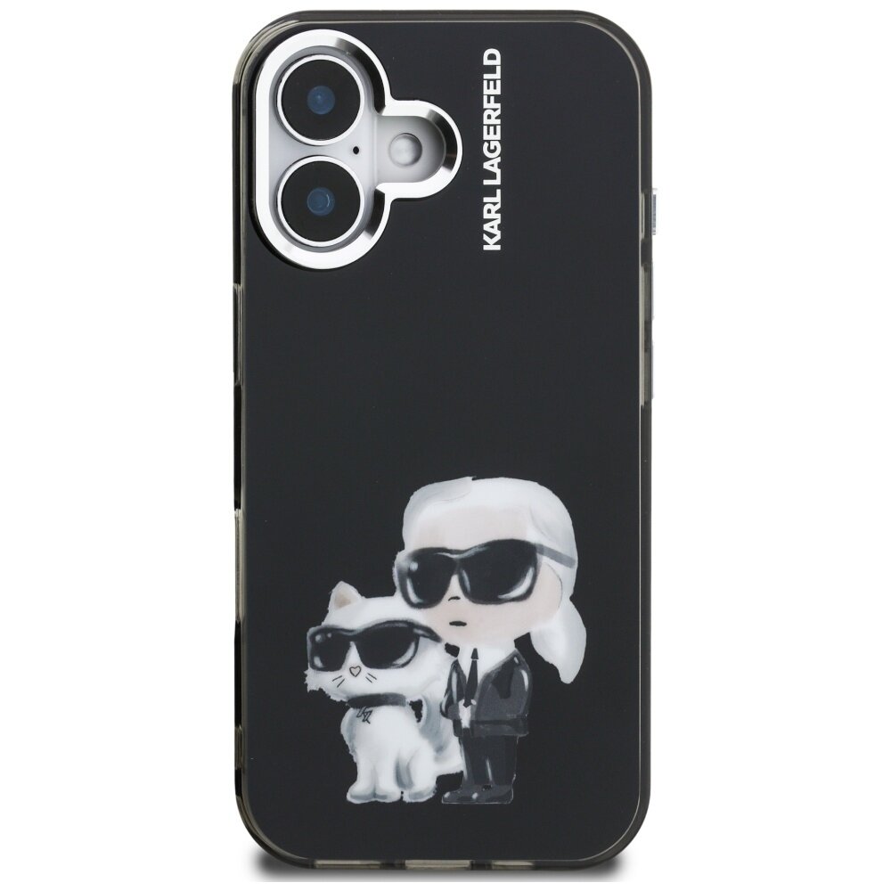 iPhone 16 Karl Lagerfeld IML Aquarelle Karl & Choupette & Logo dėklas – juodas 2 iPhone 16 Karl Lagerfeld IML Aquarelle Karl & Choupette & Logo dėklas – juodas 2