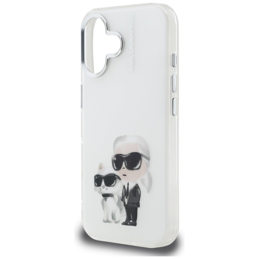 iPhone 16 Karl Lagerfeld IML Aquarelle Karl & Choupette & Logo dėklas – baltas 5 iPhone 16 Karl Lagerfeld IML Aquarelle Karl & Choupette & Logo dėklas – baltas 5