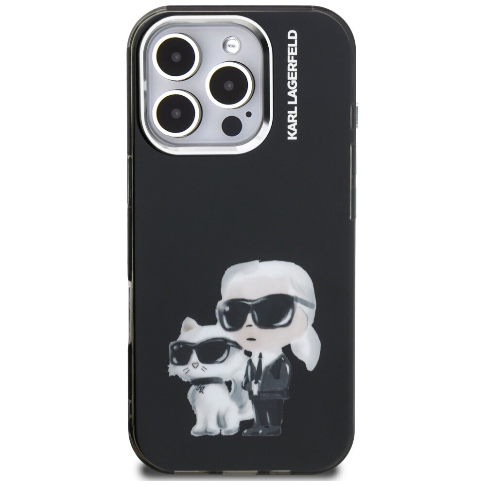 iPhone 16 Pro Karl Lagerfeld IML Aquarelle Karl & Choupette & Logo dėklas – juodas 2 iPhone 16 Pro Karl Lagerfeld IML Aquarelle Karl & Choupette & Logo dėklas – juodas 2