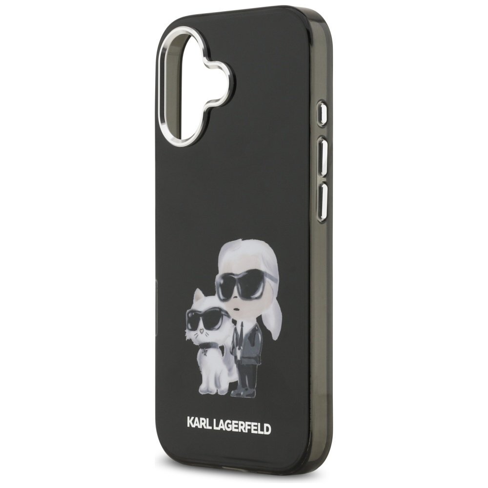 iPhone 17 Karl Lagerfeld IML Aquarelle Karl & Choupette & Logo MagSafe dėklas – juodas 6