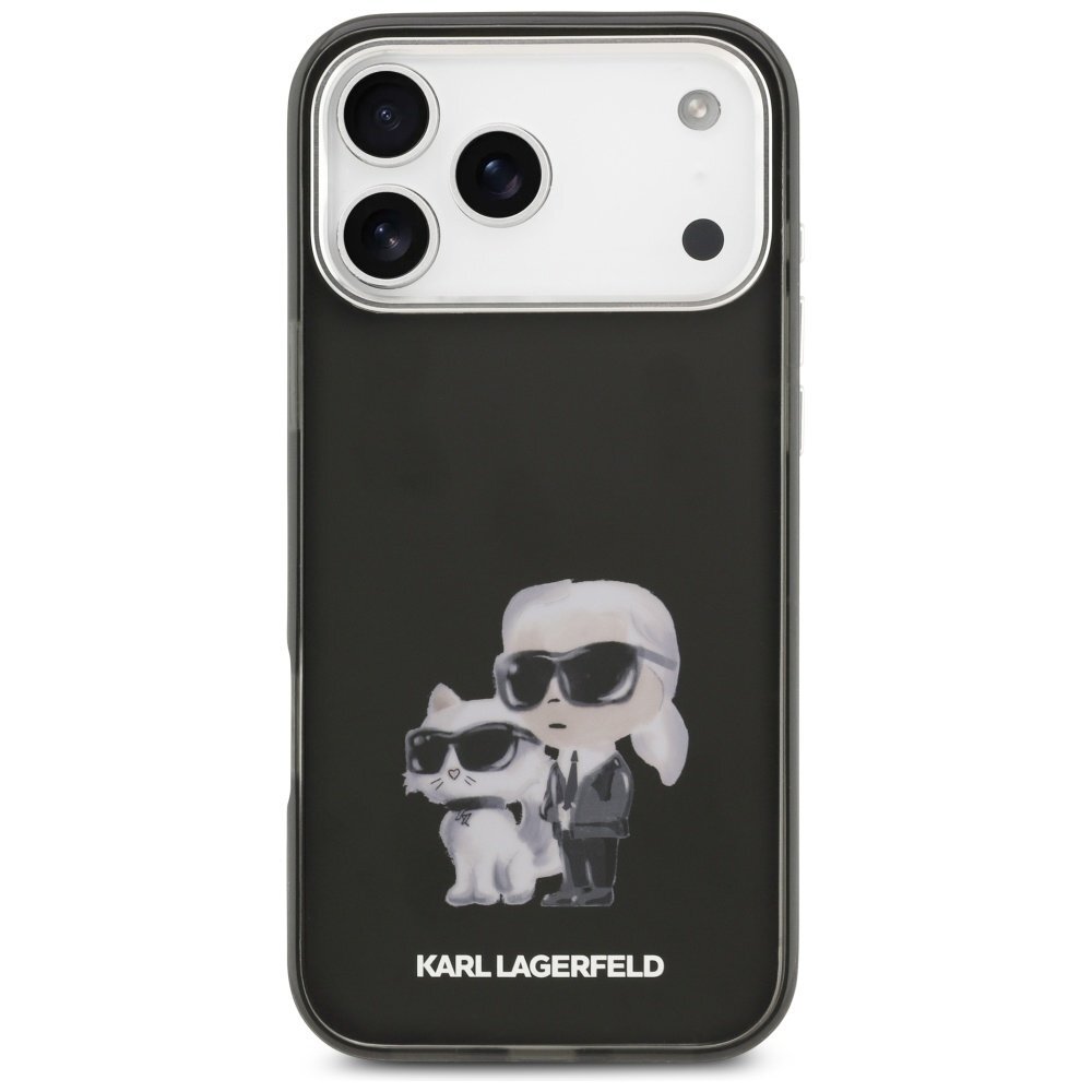 iPhone 17 Pro Karl Lagerfeld IML Aquarelle Karl & Choupette & Logo MagSafe dėklas – juodas 2