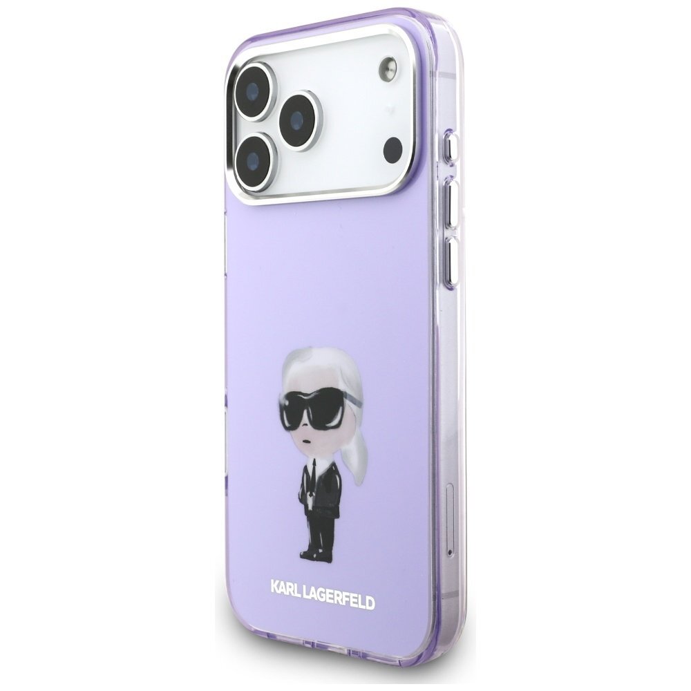 iPhone 17 Pro Max Karl Lagerfeld IML Aquarelle Karl & Choupette & Logo MagSafe dėklas – violetinis 1
