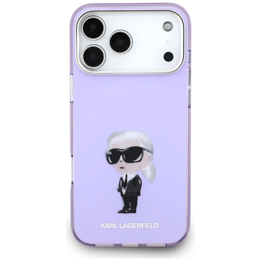 iPhone 17 Pro Max Karl Lagerfeld IML Aquarelle Karl & Choupette & Logo MagSafe dėklas – violetinis 2 iPhone 17 Pro Max Karl Lagerfeld IML Aquarelle Karl & Choupette & Logo MagSafe dėklas – violetinis 2