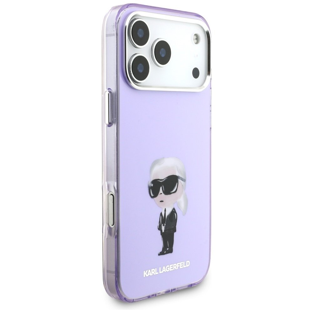iPhone 17 Pro Max Karl Lagerfeld IML Aquarelle Karl & Choupette & Logo MagSafe dėklas – violetinis 3