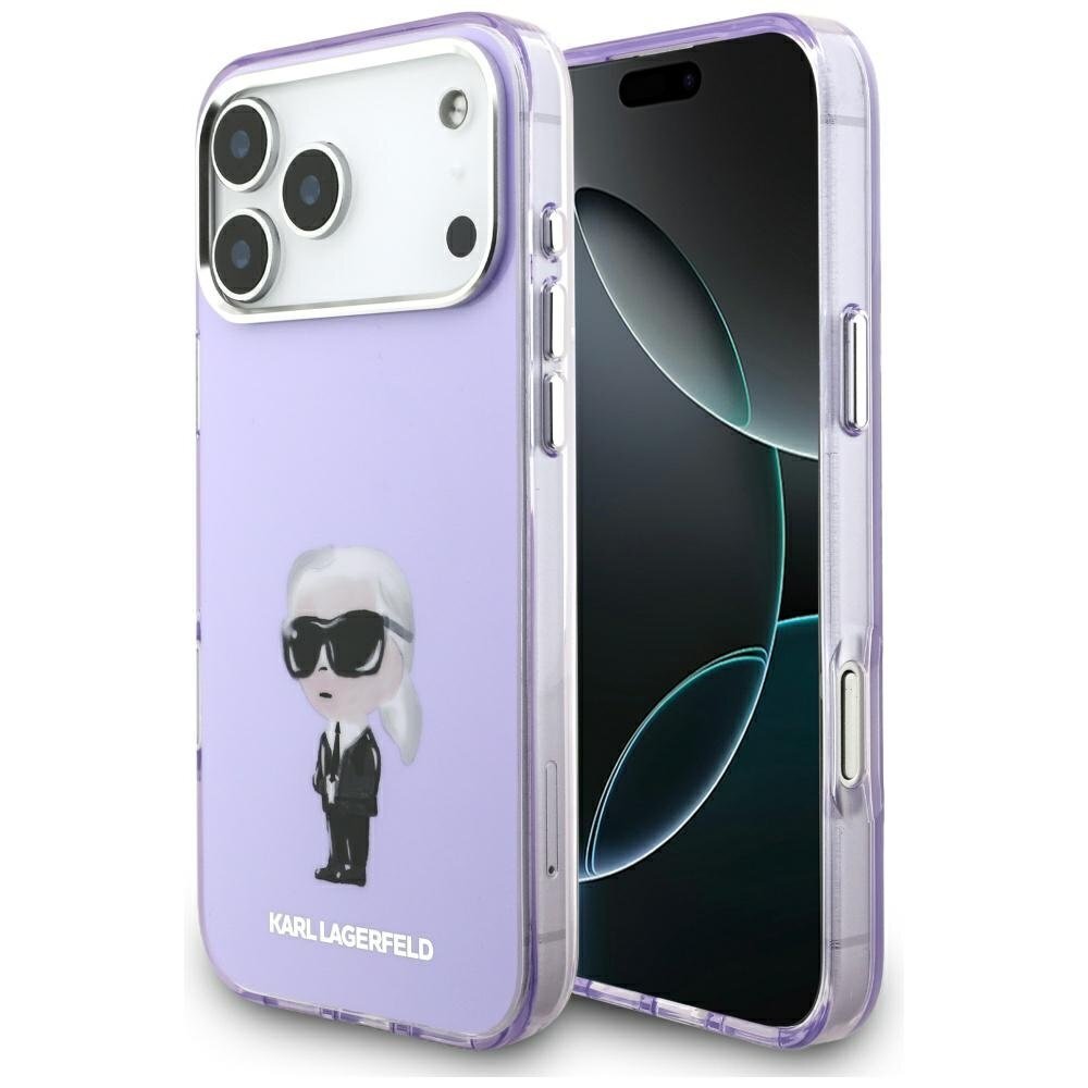 iPhone 17 Pro Max Karl Lagerfeld IML Aquarelle Karl & Choupette & Logo MagSafe dėklas – violetinis iPhone 17 Pro Max Karl Lagerfeld IML Aquarelle Karl & Choupette & Logo MagSafe dėklas – violetinis