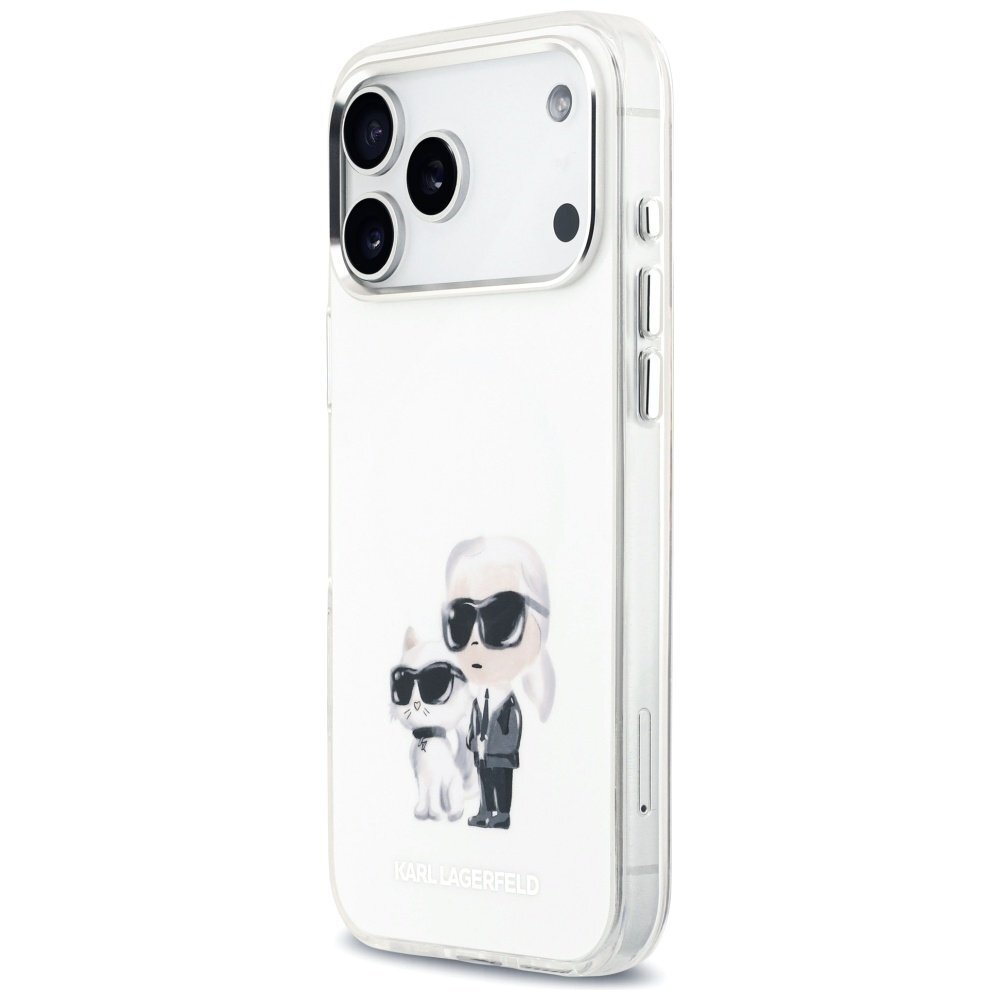 iPhone 17 Pro Max Karl Lagerfeld IML Aquarelle Karl & Choupette & Logo MagSafe dėklas – baltas 1