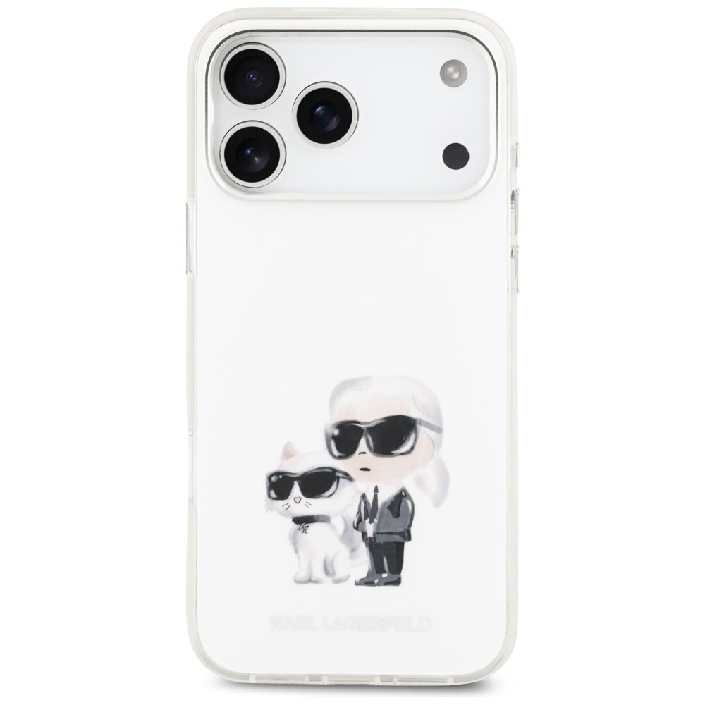 iPhone 17 Pro Max Karl Lagerfeld IML Aquarelle Karl & Choupette & Logo MagSafe dėklas – baltas 2