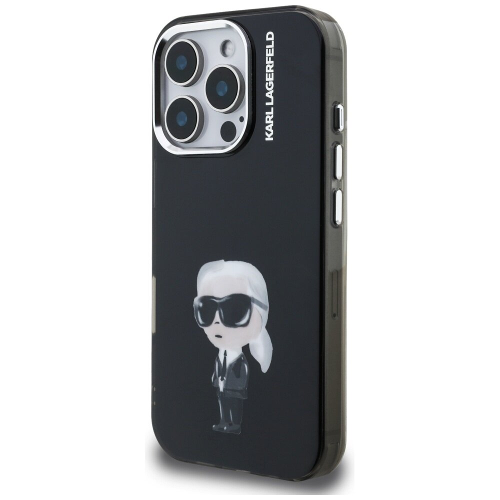 iPhone 16 Pro Max Karl Lagerfeld IML Aquarelle Karl & Logo MagSafe dėklas – juodas 1