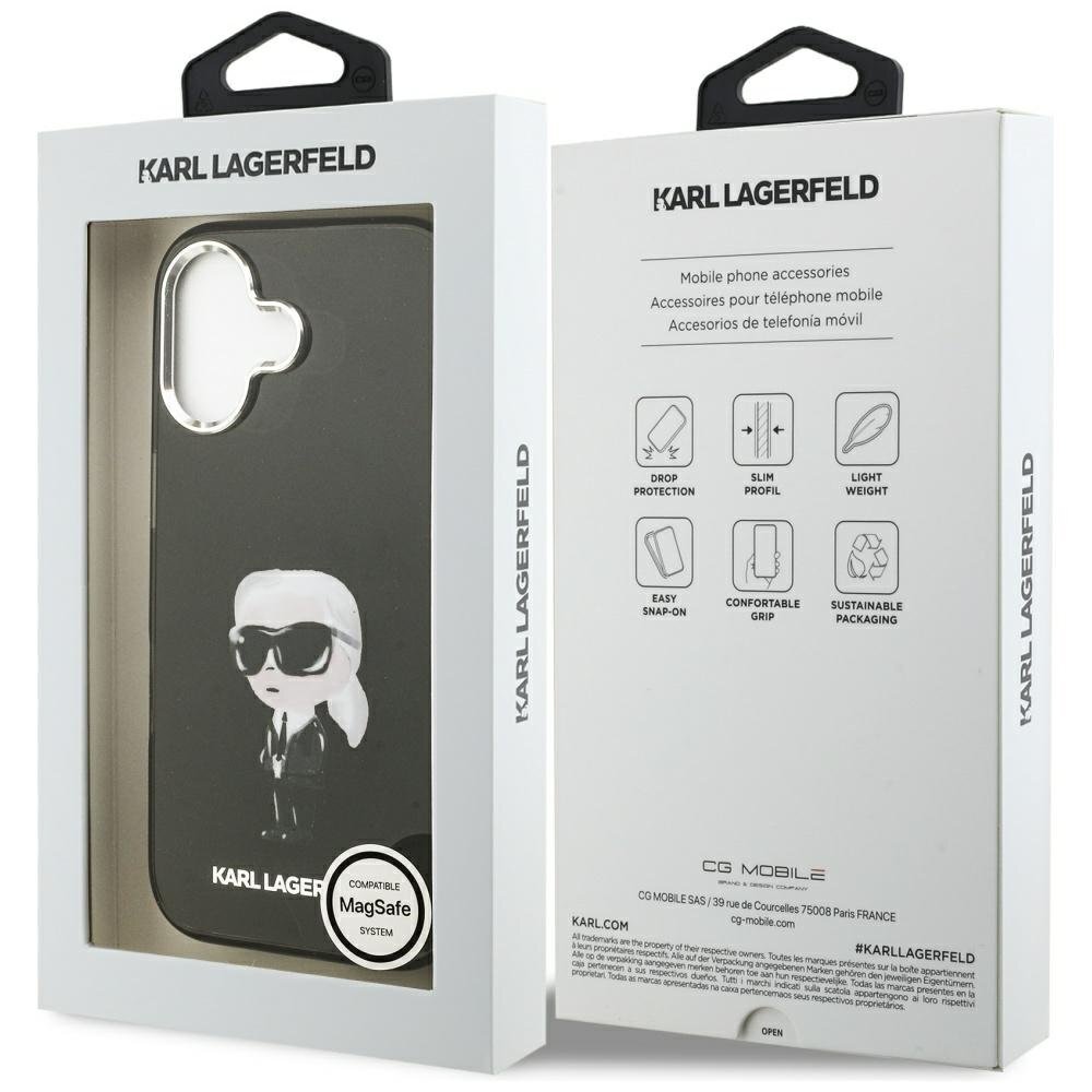 iPhone 17 Karl Lagerfeld IML Aquarelle Karl & Logo MagSafe dėklas – juodas 7