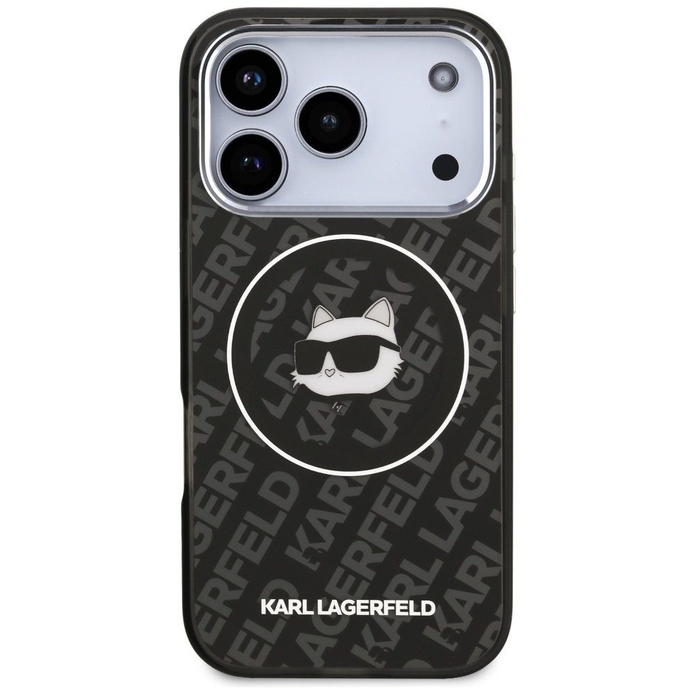 iPhone 17 Pro Max Karl Lagerfeld IML Choupette Head Logo MagSafe dėklas – juodas 2 iPhone 17 Pro Max Karl Lagerfeld IML Choupette Head Logo MagSafe dėklas – juodas 2