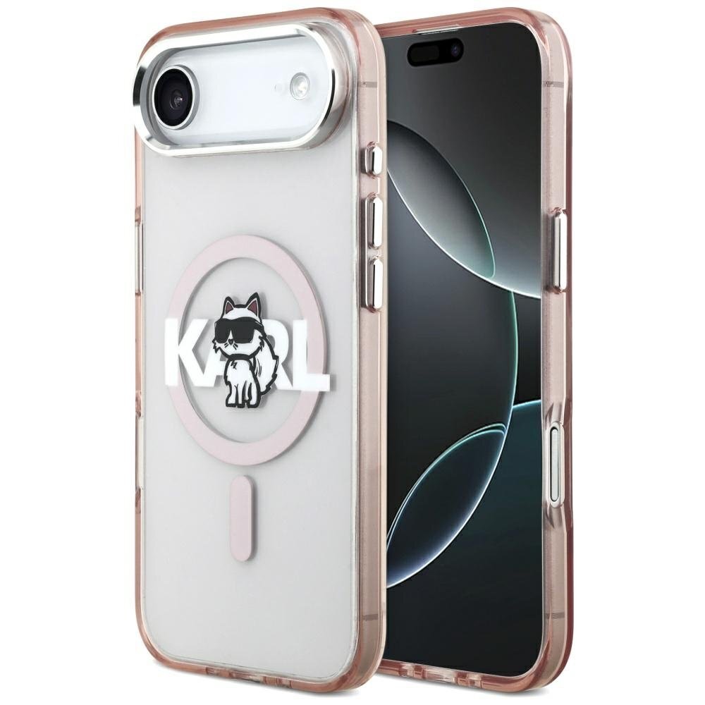 iPhone Air Karl Lagerfeld IML Choupette Sketch Logo MagSafe dėklas – rožinis