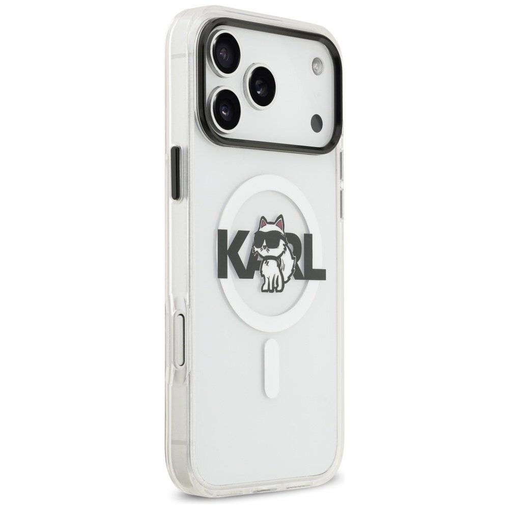 iPhone 17 Pro Karl Lagerfeld IML Choupette Sketch Logo MagSafe dėklas – skaidrus 3