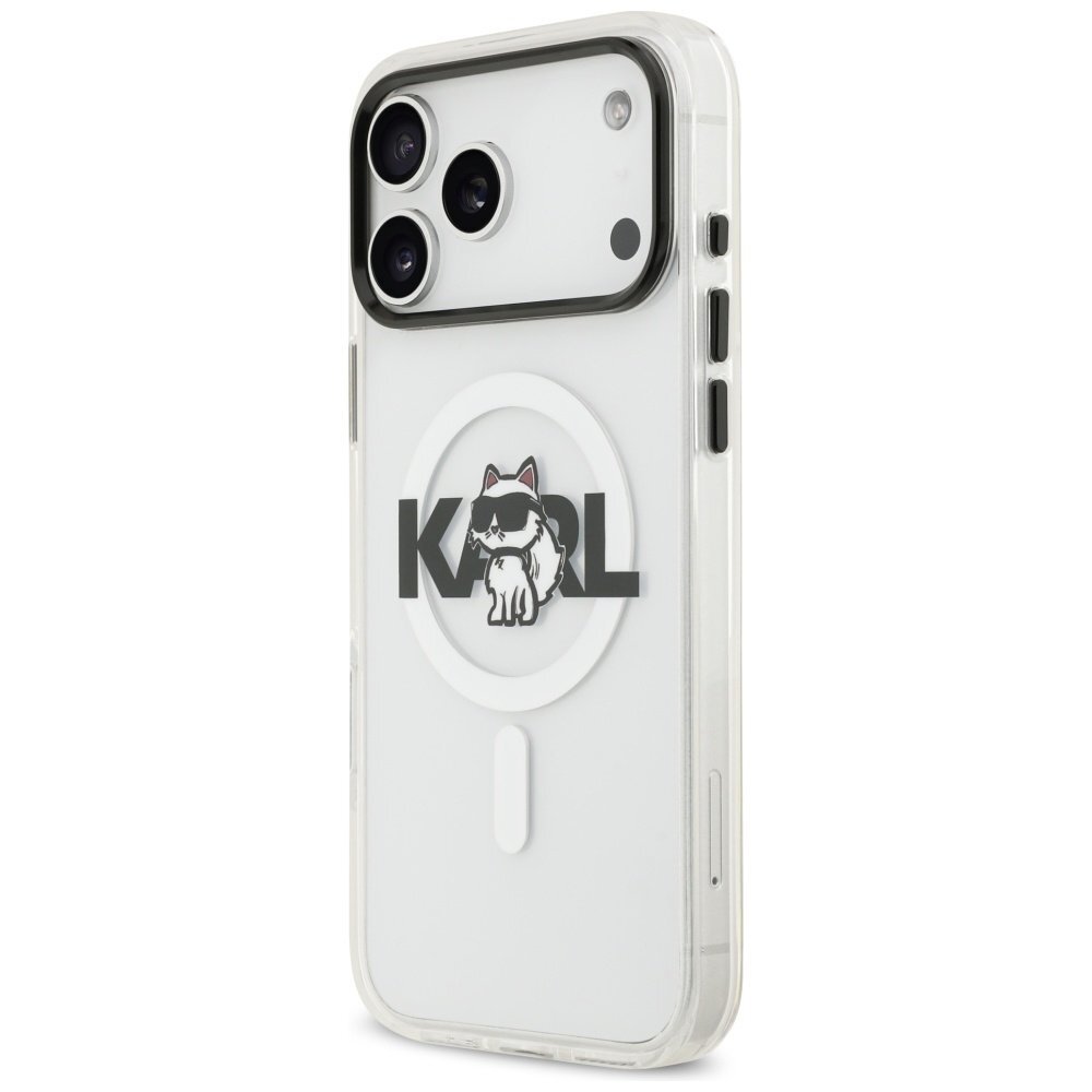 iPhone 17 Pro Max dėklas Karl Lagerfeld IML Choupette Sketch Logo su MagSafe – skaidrus 1