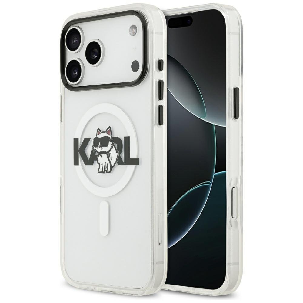 iPhone 17 Pro Max dėklas Karl Lagerfeld IML Choupette Sketch Logo su MagSafe – skaidrus iPhone 17 Pro Max dėklas Karl Lagerfeld IML Choupette Sketch Logo su MagSafe – skaidrus