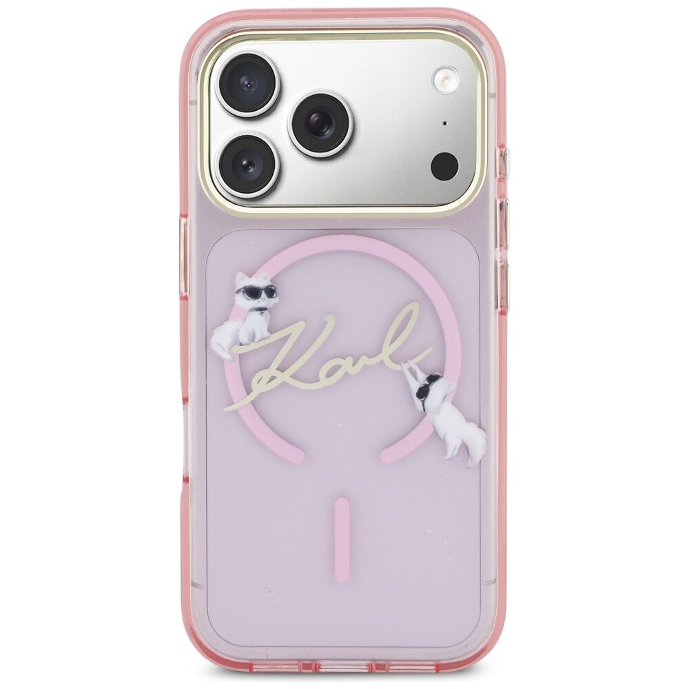 iPhone 17 Pro Max Karl Lagerfeld IML Choupettes Karl Script Logo MagSafe dėklas – rožinis 2