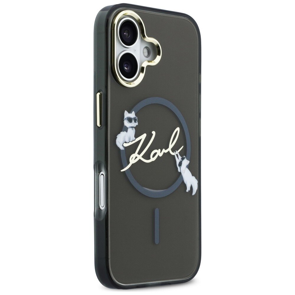 iPhone 17 Karl Lagerfeld IML Choupettes Karl Script Logo MagSafe dėklas – juodas 3