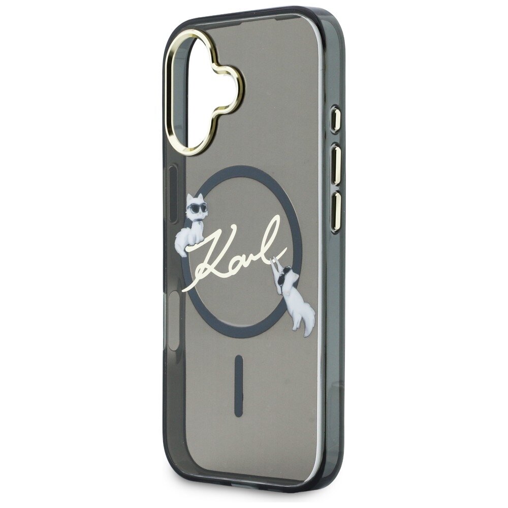 iPhone 17 Karl Lagerfeld IML Choupettes Karl Script Logo MagSafe dėklas – juodas 5