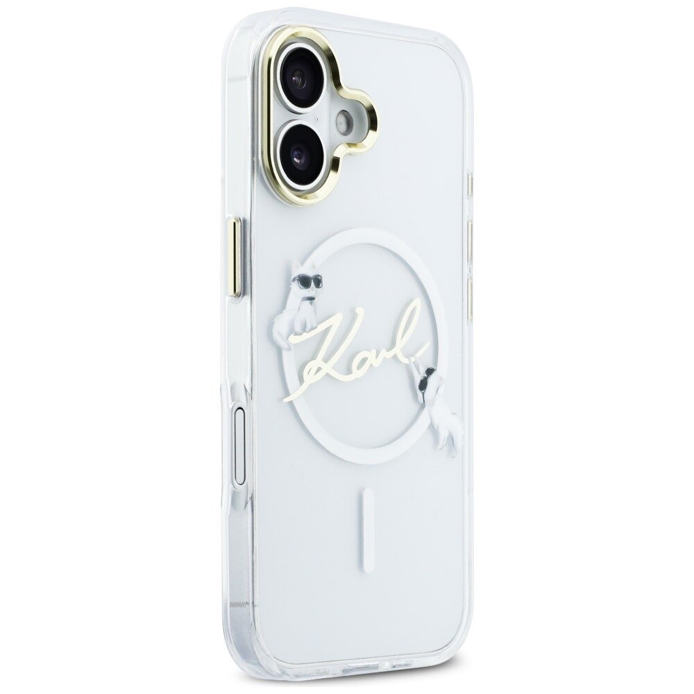 iPhone 17 Karl Lagerfeld IML Choupettes Karl Script Logo MagSafe dėklas – skaidrus 3