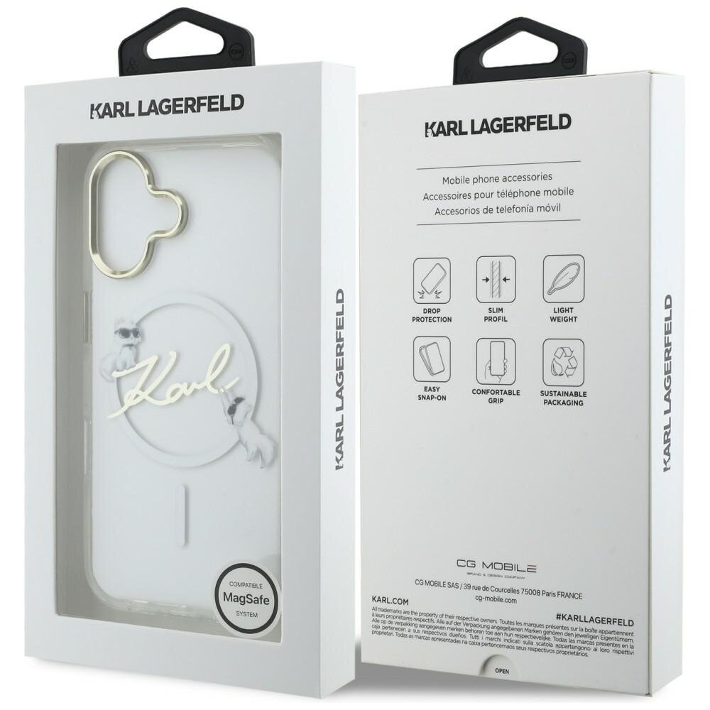 iPhone 17 Karl Lagerfeld IML Choupettes Karl Script Logo MagSafe dėklas – skaidrus 7